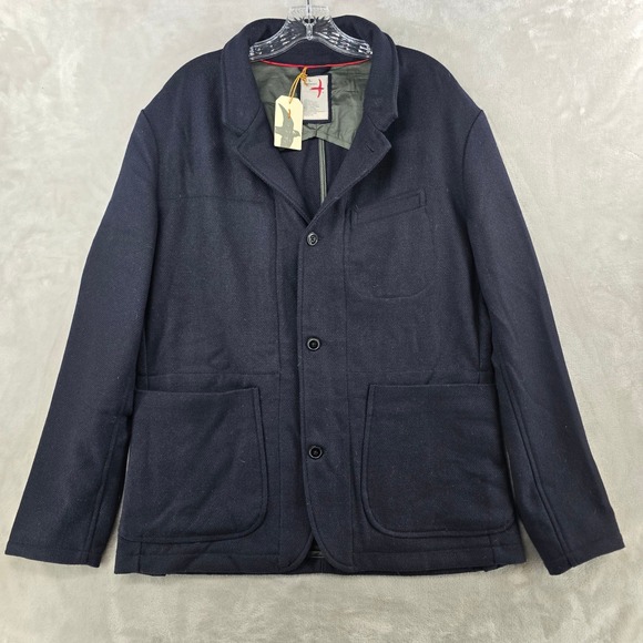 Relwen Other - Relwen Heritage Trap Blazer Mens Large Navy Wool Blend Jacket Huckberry NEW